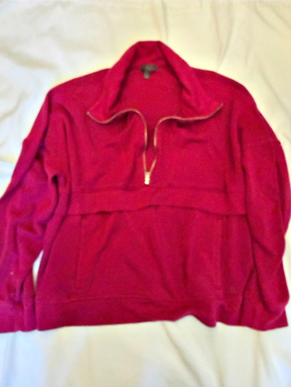 Danskin Quarter-Zip Pullover in Pink Size Large